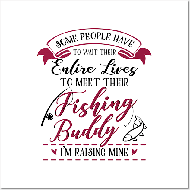 Fishing Mom and Baby Matching T-shirts Gift Wall Art by KsuAnn